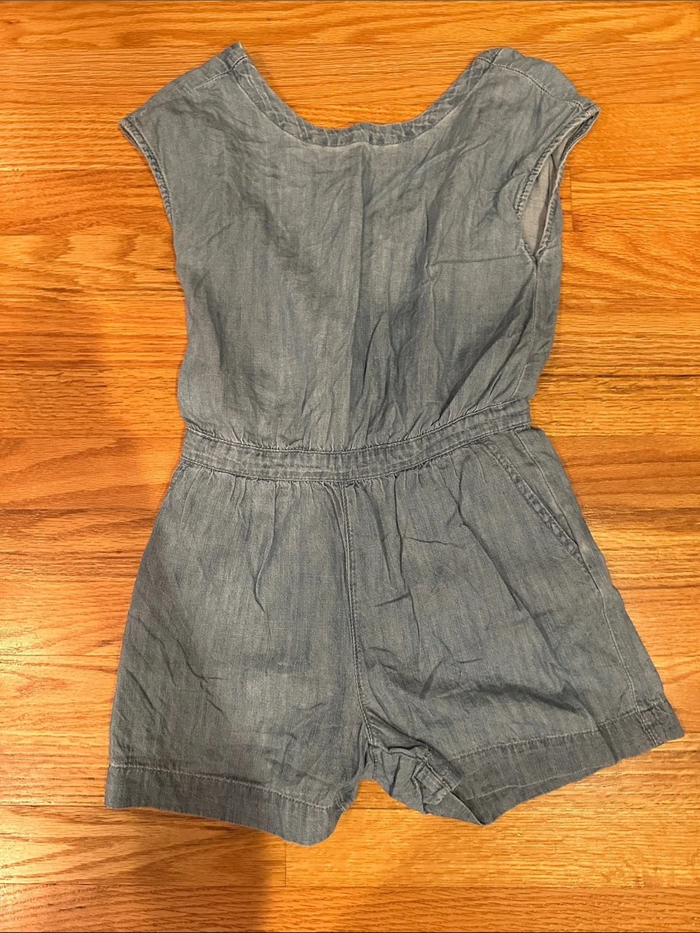 GAP Girls' Chambray Short Romper - Light Blue Size M